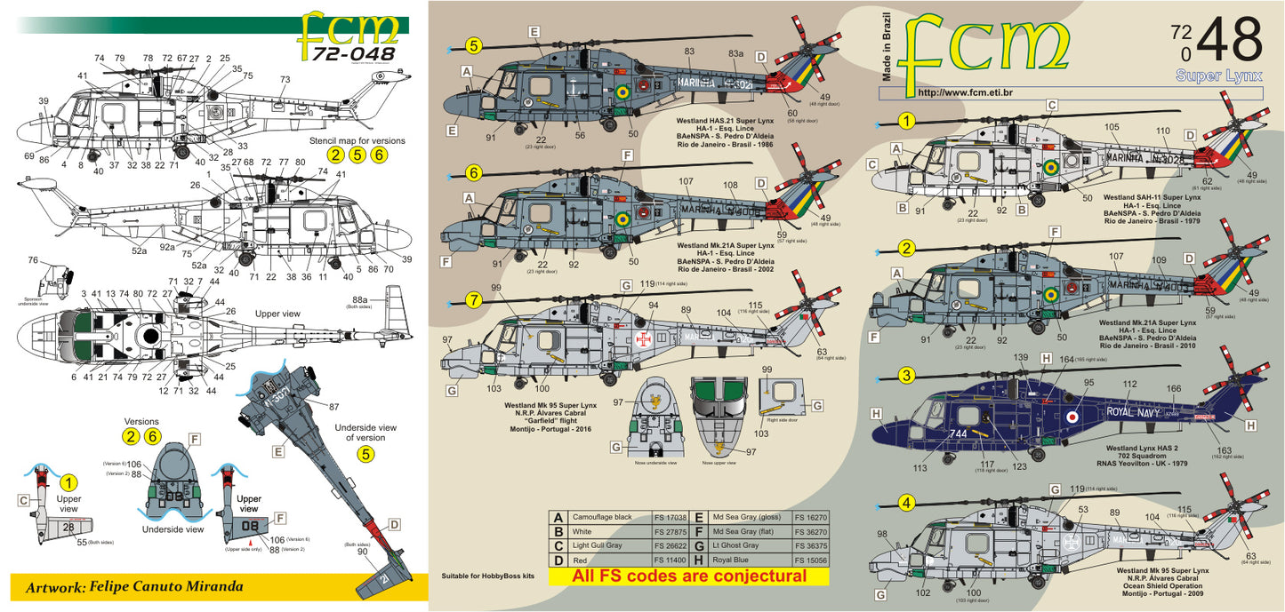 FCM 72048 1:72 Westland Super Lynx - Brazil / Portugal / UK