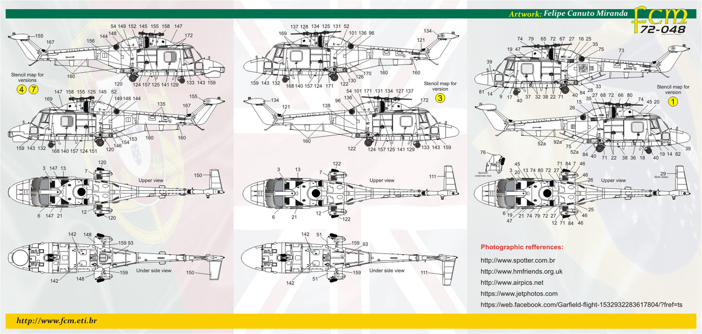 FCM 72048 1:72 Westland Super Lynx - Brazil / Portugal / UK