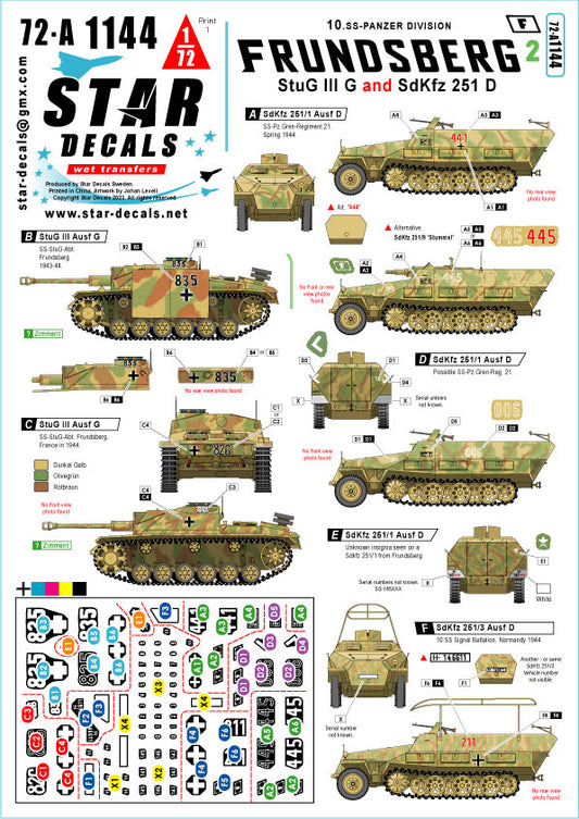 Star Decals 72-A1144 1:72 Frundsberg # 2