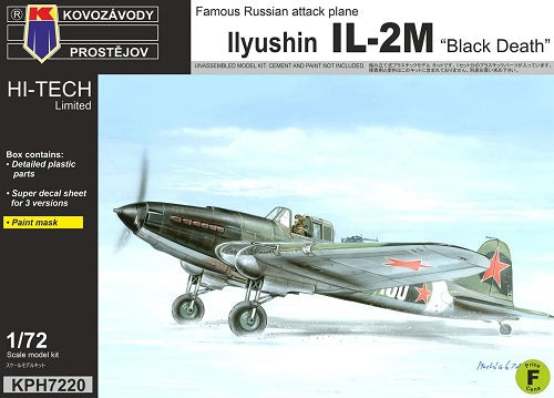 Kovozavody Prostejov KPH7220 1:72 Ilyushin Il-2M 'Black Death' including the canopy frame paint mask