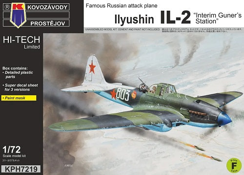 Kovozavody Prostejov KPH7219 1:72 Ilyushin Il-2 'Interim Gunner's Station' including the canopy frame paint mask