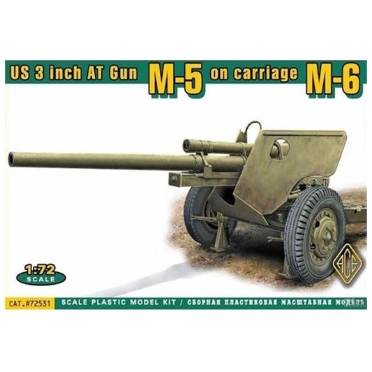 Ace 72531 1:72 U.S. 3 inch Anti-Tank Gun M5 on Carriage M6 Late Version