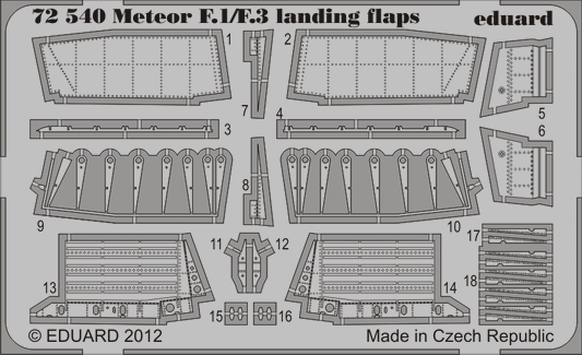Eduard 72540 1:72 Gloster Meteor F.1/F.3 landing flaps