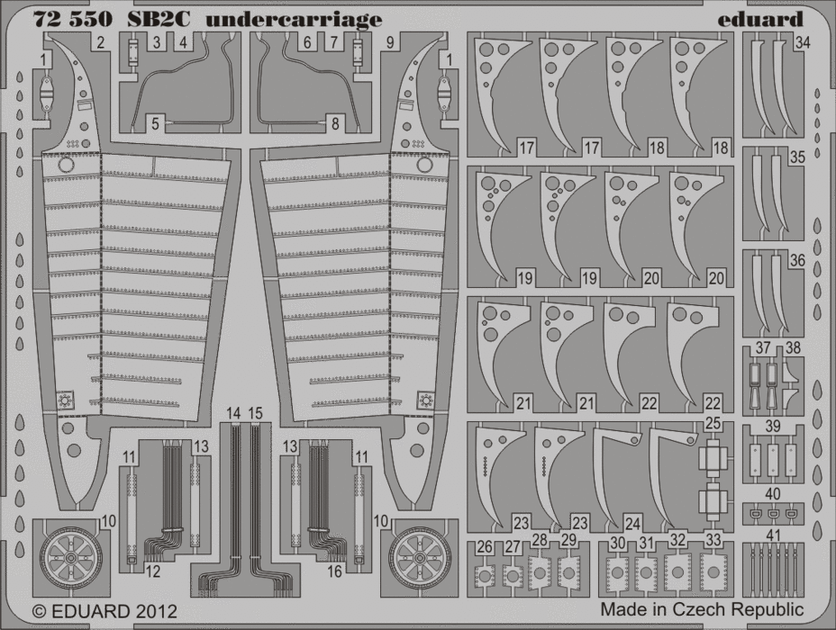 Eduard 72550 1:72 Curtiss SB2C-3/SBC-4 Helldiver undercarriage
