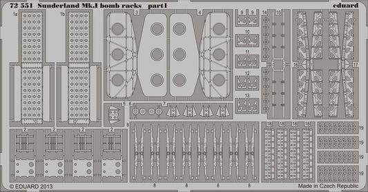 Eduard 72551 1:72 Short Sunderland Mk.I bomb racks 8