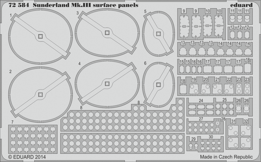 Eduard 72584 1:72 Short Sunderland Mk.III surface panels