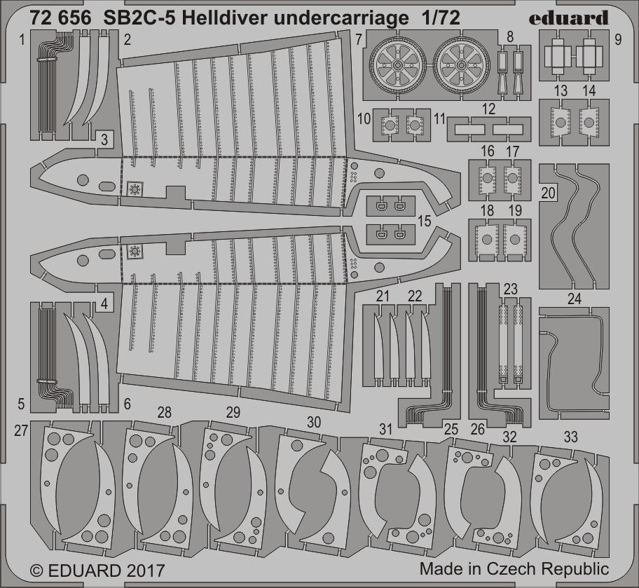 Eduard 72656 1:72 Curtiss SB2C-5 Helldiver undercarriage detail set