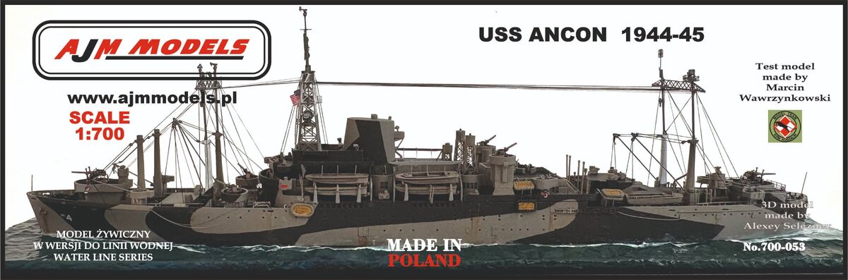 AJM Models AJM700-053 1:700 USS ANCON 1944-45