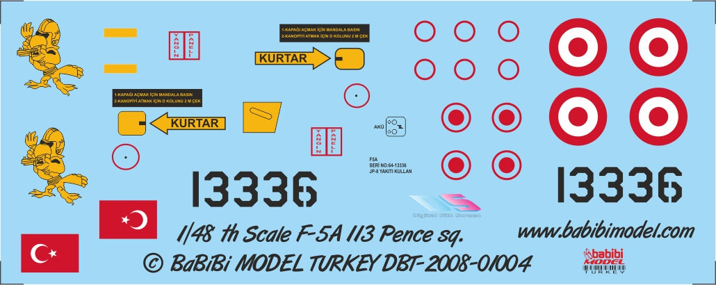 Babibi Models DBT-01004 1:48 Northrop F-5A TALON SQ. TURAF