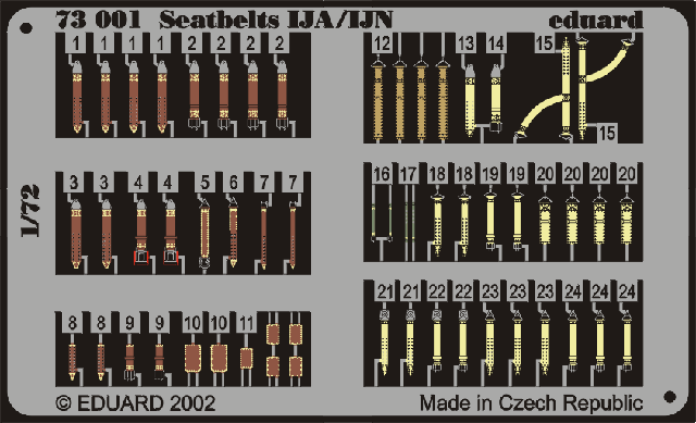 Eduard 73001 1:72 Seatbelts IJA/ IJN PRE-PAINTED IN COLOUR!