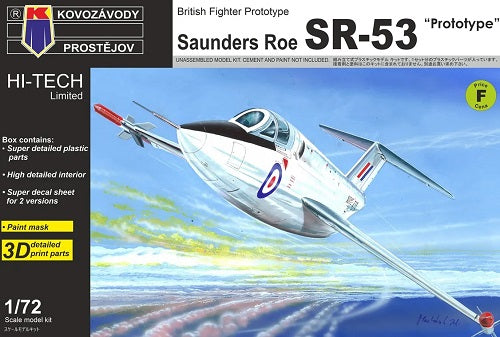 Kovozavody Prostejov KPH7225 1:72 Saunders-Roe SR-53 'Prototype' re-release, Hi-tech edition, incl. paint mask & 3D printed parts, new decals