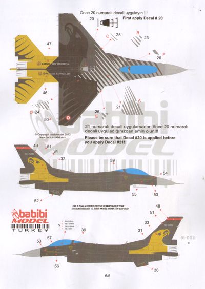 Babibi Models DBT-01001 1:72 Lockheed-Martin F-16C Nato Tigermeet 2006 Special Tail Art