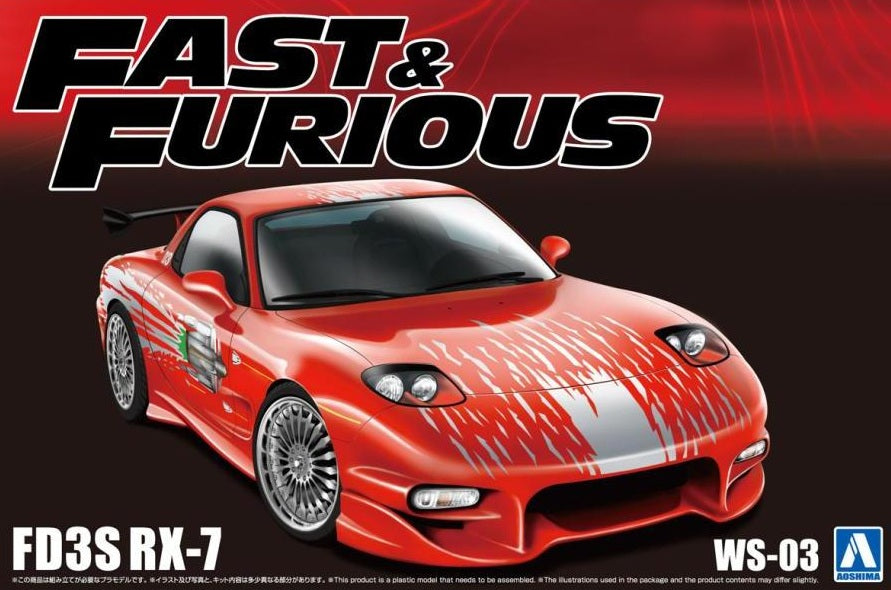 Aoshima 06796 1:24 Fast & Furious FD3S Mazda RX-7 MOVIE MECHA #WS-03