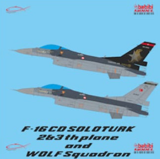 Babibi Models DDT-01015 1:48 Lockheed-Martin F-16D Soloturk 2nd & 3rd plane & Wolf Squadron