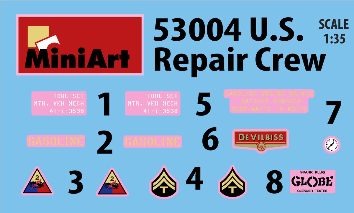 MiniArt 53004 1:35 US Repair Crew with Equipment (3 Figures)