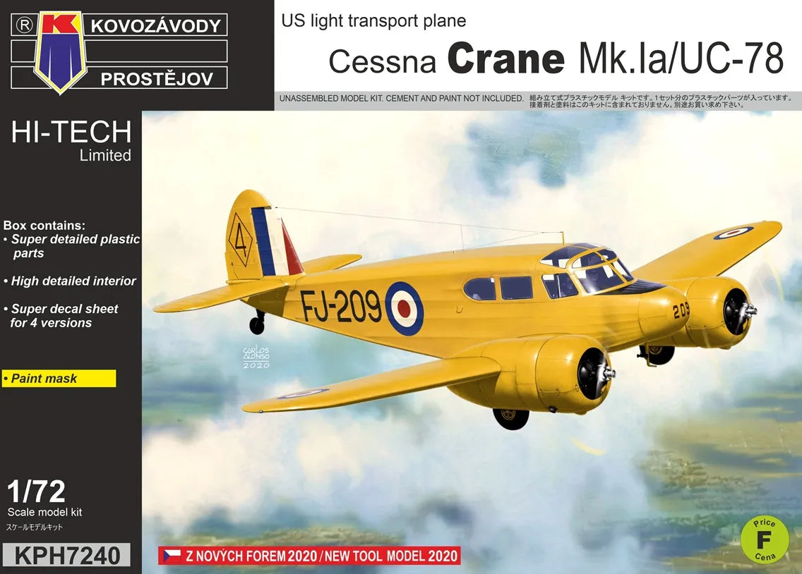Kovozavody Prostejov KPH7240 1:72 Cessna Crane Mk.IA/UC-78 incl. paint mask