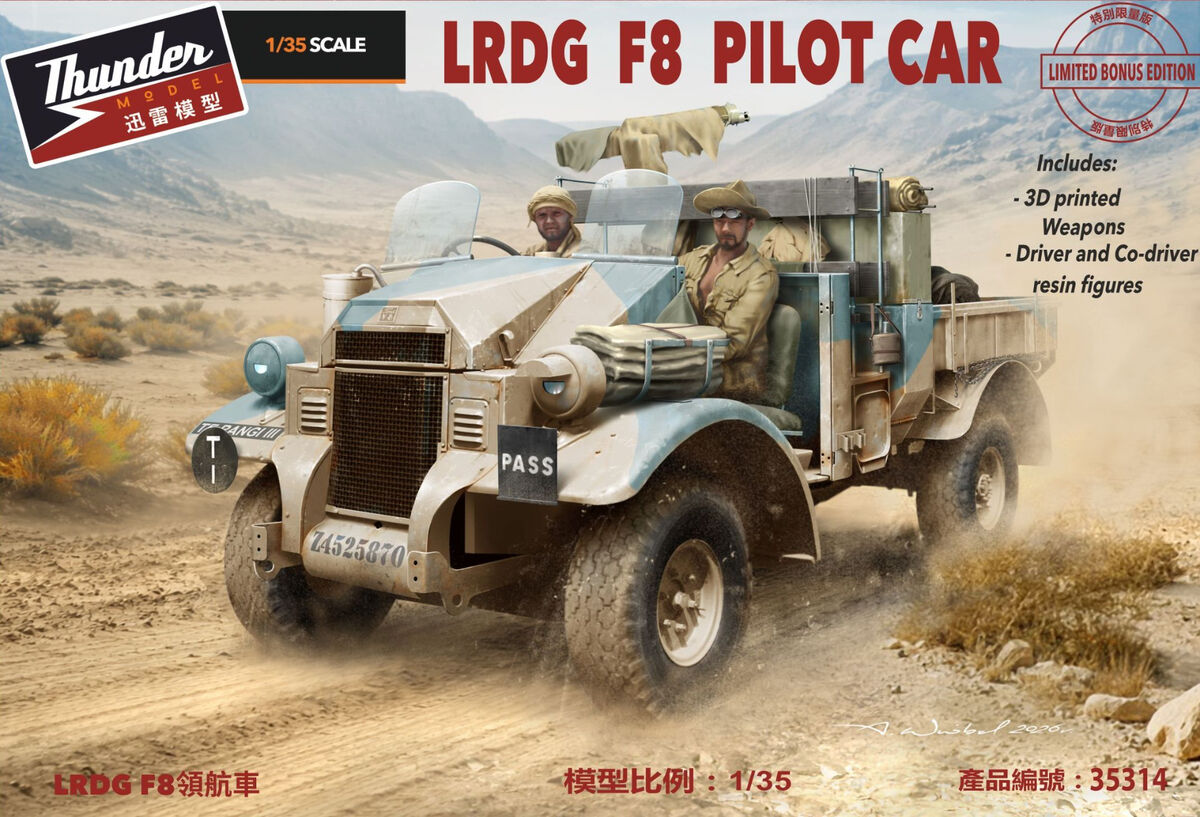 Thunder Models 35314 1:35 LRDG F8 Pilot Car, Bonus edition-