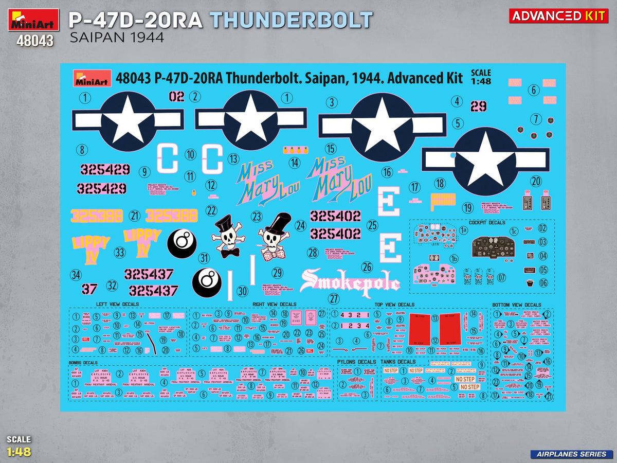 MiniArt 48043 1:48 Republic P-47D-20RA Thunderbolt. Saipan, 1944