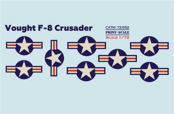 Print Scale 72552 1:72 Vought F-8 Crusader