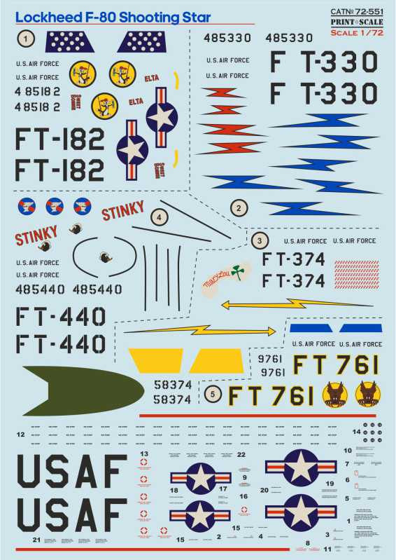 Print Scale 72551 1:72 Lockheed F-80 Shooting Star