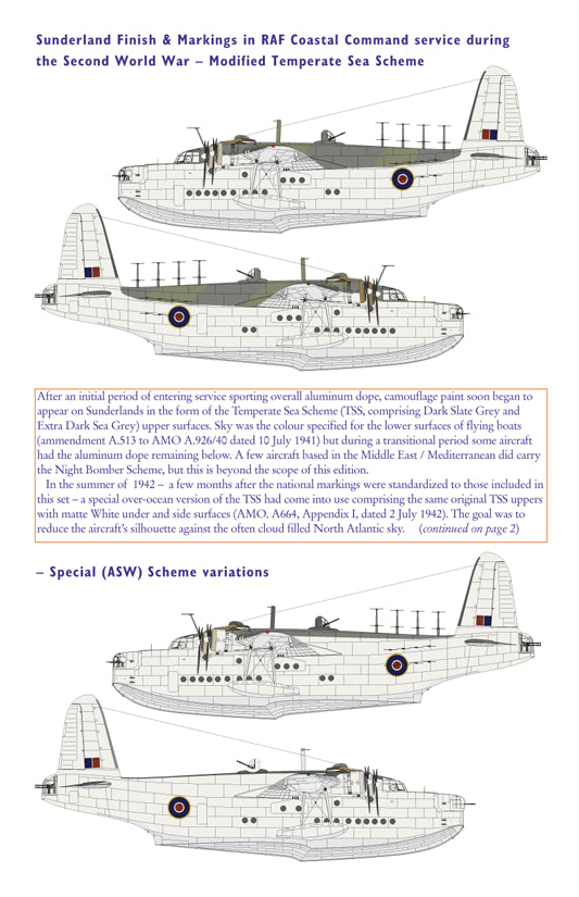 Aviaeology ADD72C107-1 1:72 Short Sunderland National Markings – Standard 1942 to early January 1945