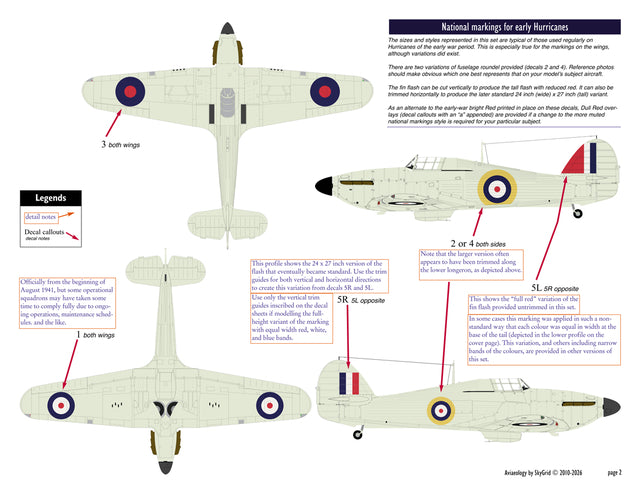 Aviaeology ADD72C104-1 1:72 Hawker Hurricane National Markings – early variation 1