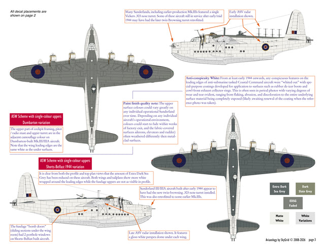 Aviaeology ADD72C107-1 1:72 Short Sunderland National Markings – Standard 1942 to early January 1945