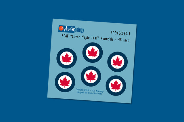 Aviaeology ADD48C050-1 1:48 RCAF 'Silver Maple Leaf' Roundels - 48 inch