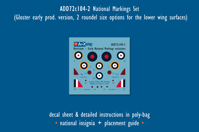 Aviaeology ADD72C104-2 1:72 Hawker Hurricane National Markings – early variation 2