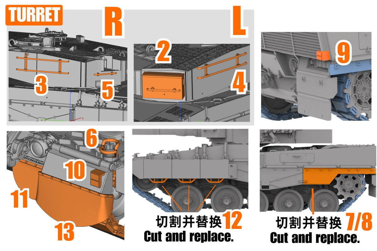 Rockit Studio RS721002 1:72 Leopard 2A4 Finnish Army Conversion Set
