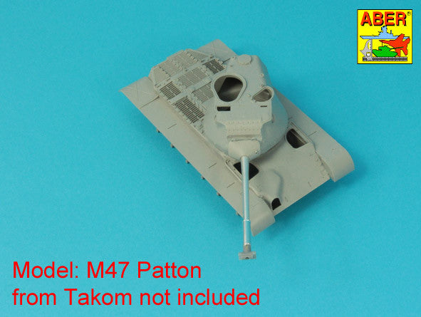 Aber 35L286 1:35 90mm M-36 tank barrel T-shaped Muzzle Brake without mantlet cover for U.S. M47 and M48A3 Patton