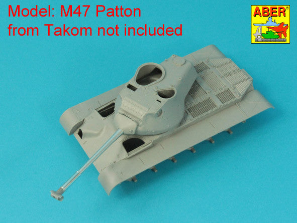 Aber 35L286 1:35 90mm M-36 tank barrel T-shaped Muzzle Brake without mantlet cover for U.S. M47 and M48A3 Patton