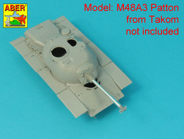 Aber 35L286 1:35 90mm M-36 tank barrel T-shaped Muzzle Brake without mantlet cover for U.S. M47 and M48A3 Patton