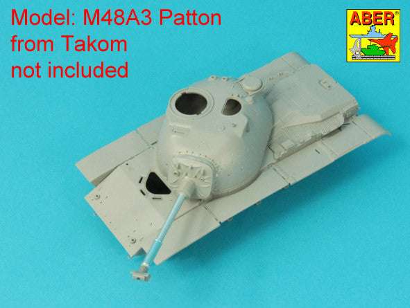 Aber 35L286 1:35 90mm M-36 tank barrel T-shaped Muzzle Brake without mantlet cover for U.S. M47 and M48A3 Patton