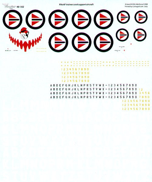 Vingtor Decals 48-102 1:48 Royal Norwegian Air Force Training and Support Aircraft