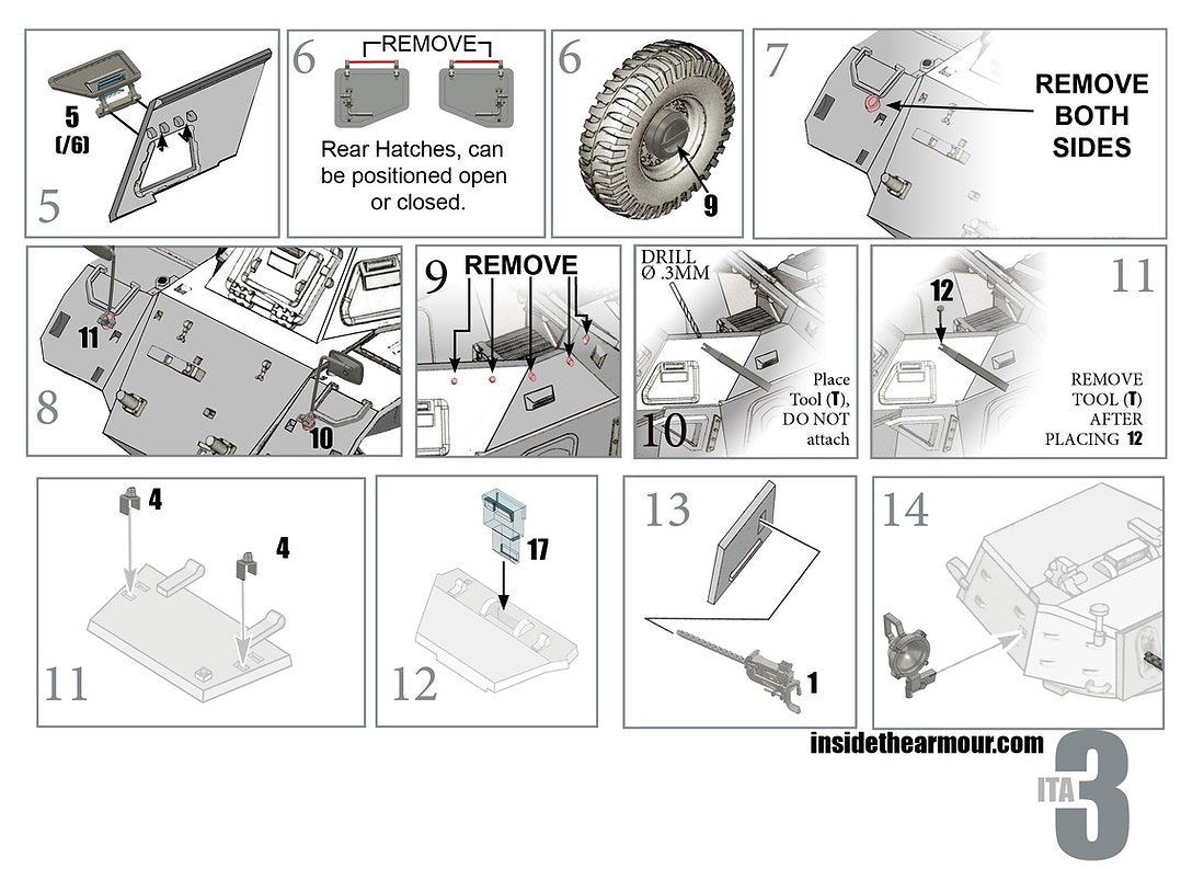 Inside the Armour ITA335106 1:35 Ferret Exterior Pt2, with clear parts