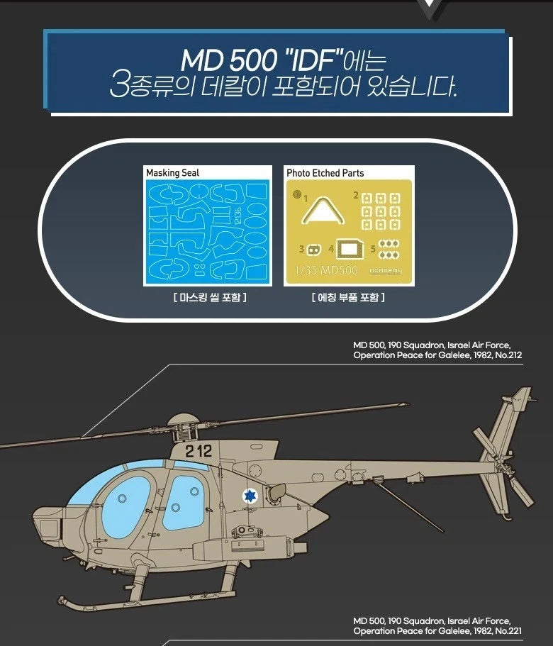 Academy 12136 1:35 Israeli MD 500 Defender Light Attack Helicopter