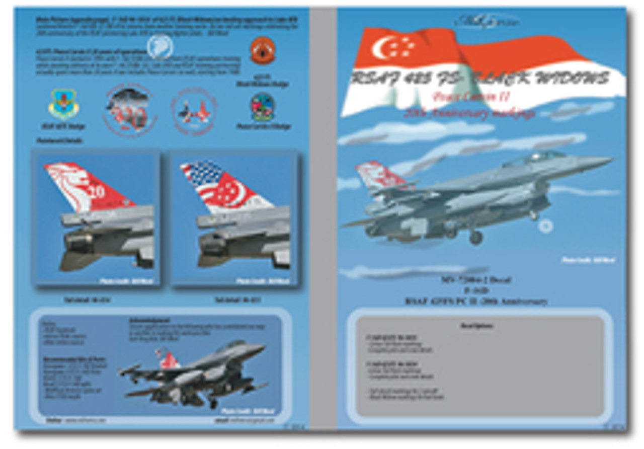 Miliverse 72004-2 1:72 Singapore Air Force Lockheed-Martin F-16C 425FS Black Widows 'Peace Carvin II 20th Anniversary'