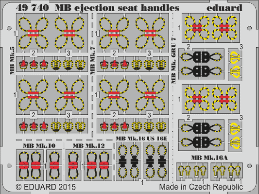 Eduard 49740 1:48 Martin-Baker ejection seat handles