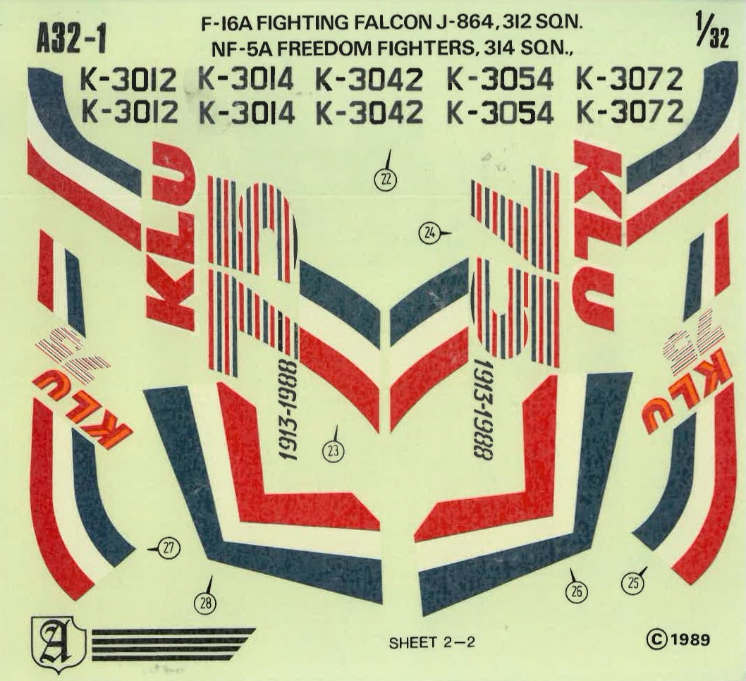 Almark A32-1 1:32 F-16A Fighting Falcon NF-5A Freedom Fighter RNIAF