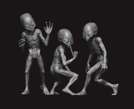 ION Model A35-001 1:35 Grey Aliens x3 (3D-Printed)