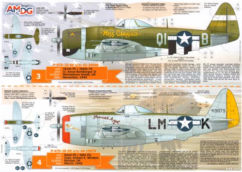 AMDG Decals A48005 1:48 P-47D Thunderbolt
