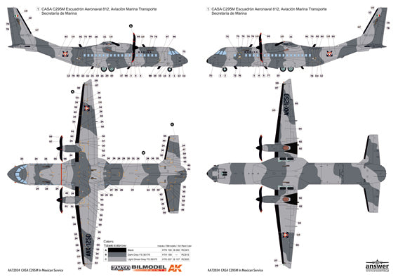 Answer 72034 1:72 CASA C295M 'Mexican Navy and Army' 3 schemes