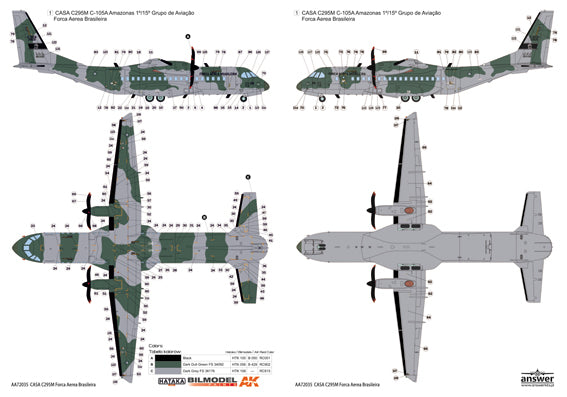 Answer 72035 1:72 CASA C105A Amazonas Forca Aerea Brasileira 2 schemes