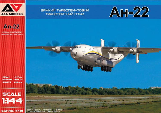 A & A Models 4401 1:144 Antonov An-22 Heavy Turboprop Transport Aircraft