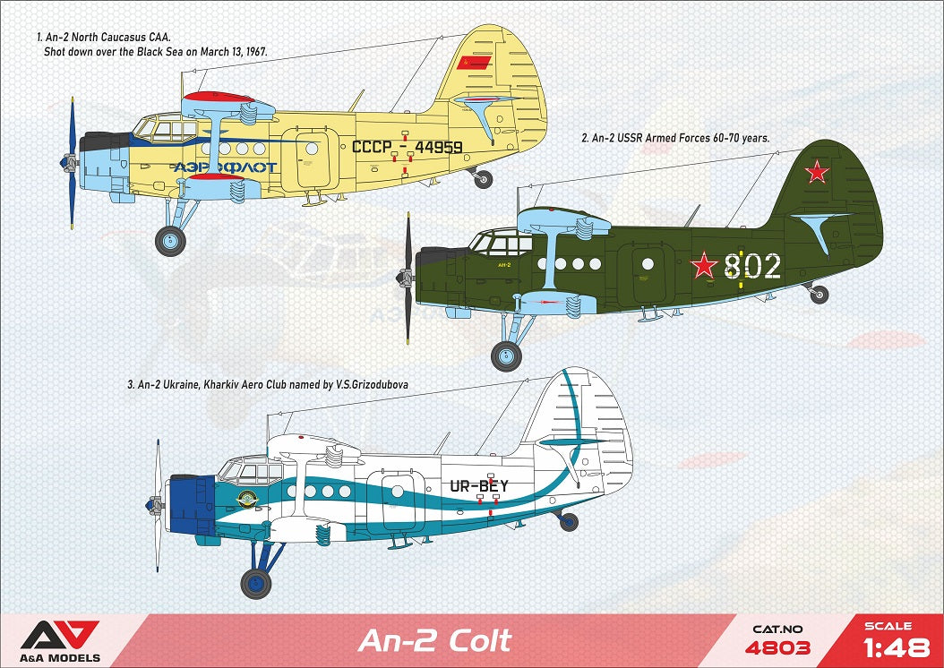 A & A Models 4803 1:48 Antonov An-2 Colt on wheels