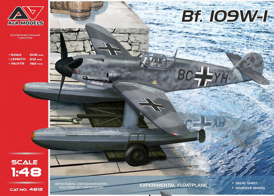 A & A Models 4812 1:48 Messerschmitt Bf-109W-1 float plane (+rolling/beaching/landing carriage)