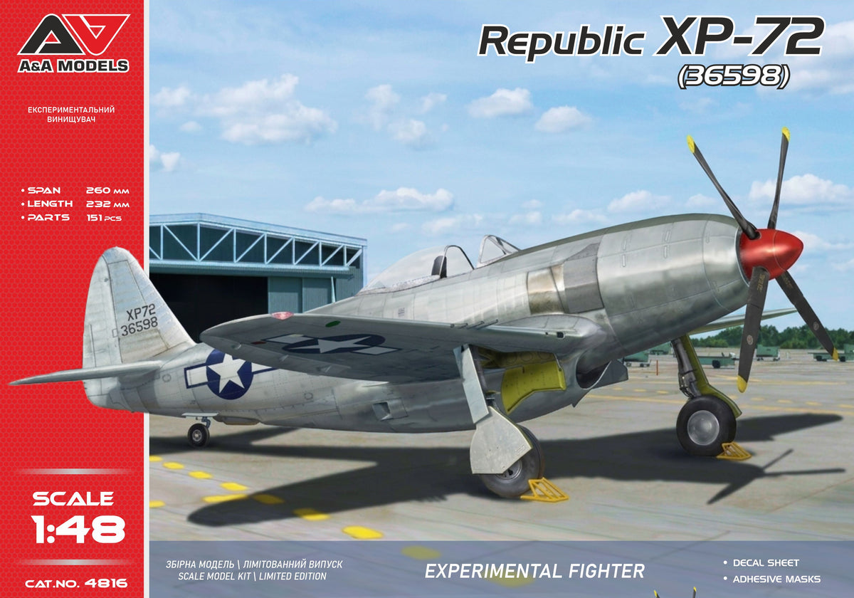 A & A Models 4816 1:48 Republic XP-72 experimental fighter (four-bladed propeller)
