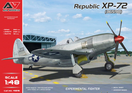 A & A Models 4816 1:48 Republic XP-72 experimental fighter (four-bladed propeller)