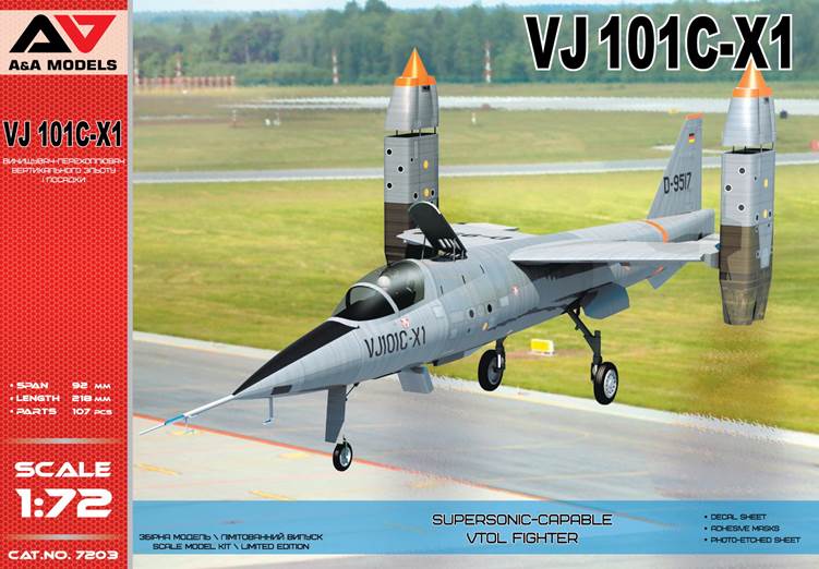 A & A Models 7203 1:72 VJ-101C-X1 Supersonic - Capable VTOL Fighter